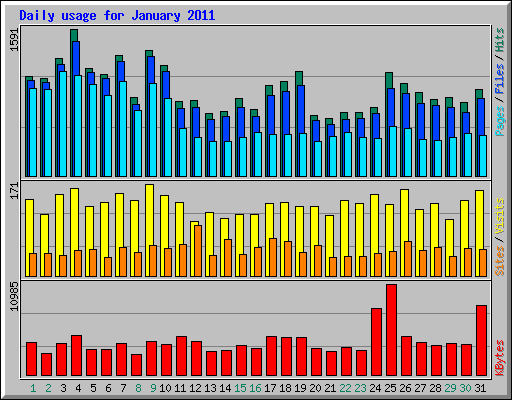 Daily usage for January 2011