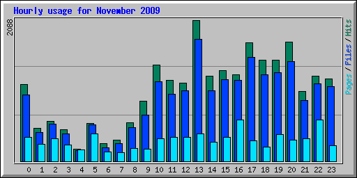 Hourly usage for November 2009