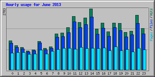 Hourly usage for June 2013