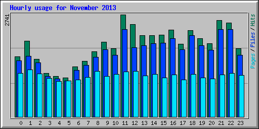 Hourly usage for November 2013