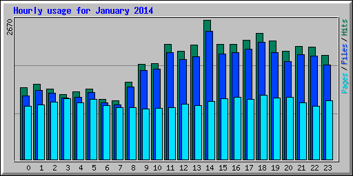 Hourly usage for January 2014