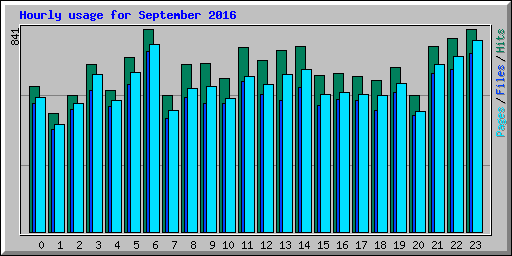 Hourly usage for September 2016